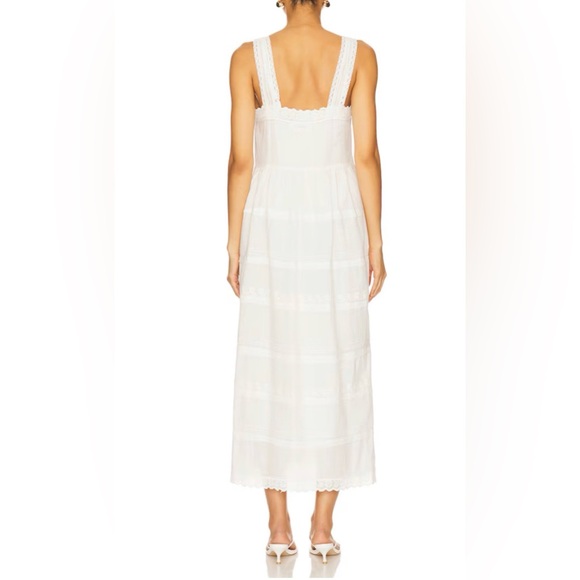 NWT THE GREAT Reverie Lace Trim Cotton Dress in White size M - Picture 3 of 16